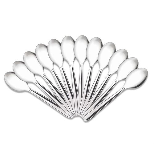 Jogo de Colheres de Sobremesa Brinox Turim Aço Inox 12 Peças Aço Inox Polido com Friso