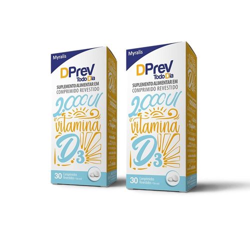 Kit Vitamina D Colecalciferol DPrev Todo Dia 2000Ui C/30 Cpr