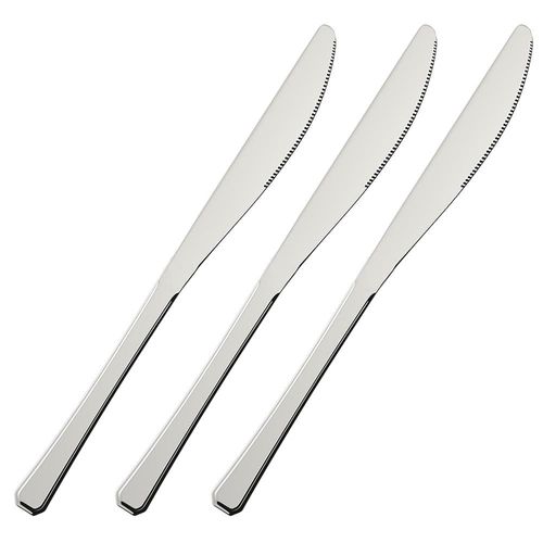 Conjunto de Facas para Mesa Euro Home Chanfrado Inox - 3 Peças
