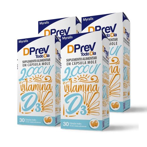 Kit Vitamina D Colecalciferol DPrev Todo Dia 2000Ui C/30 Caps