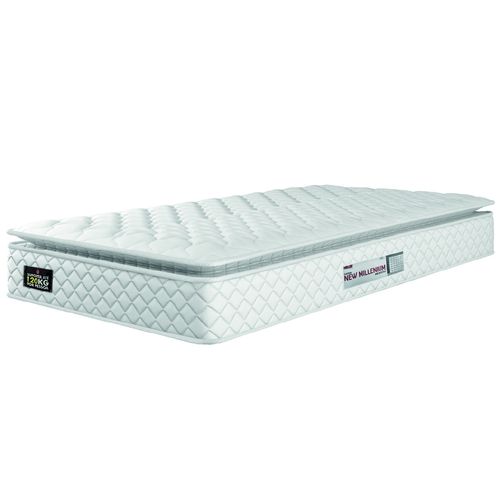 Colchão Solteiro Espuma D33 Pillow Top New Millenium 88x188x19cm Branco Hellen - Suporta Até 120 Kg