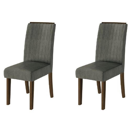 Conjunto Com 2 Cadeiras Estofada Sala de Jantar Grécia Cedro / Mascaco Dobuê