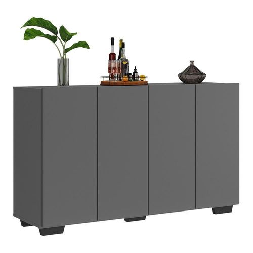 Aparador Buffet 4 Portas Multimóveis V3562 Grafite/branco