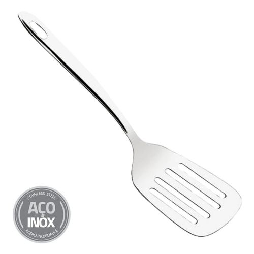 WE DROP - Espátula Fritura Chapa Inox Vazada 21,5 Cm
