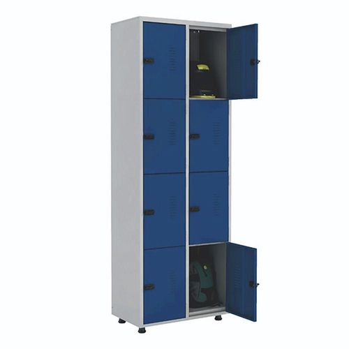 Armário Roupeiro Aço 8 Portas Academia Guarda Volume Ea702 Azul