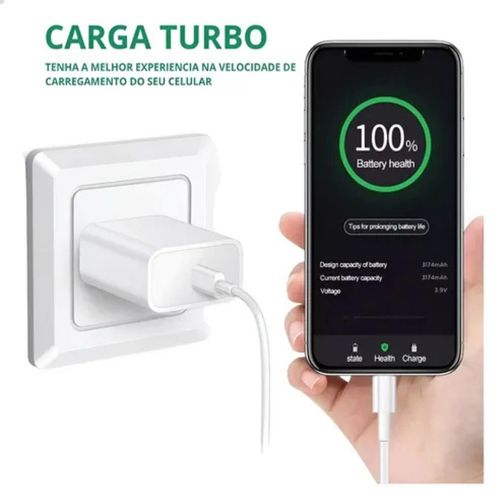 Fonte de Carregamento Super Rápido 20W Para Smartphone - Fácil de usar
