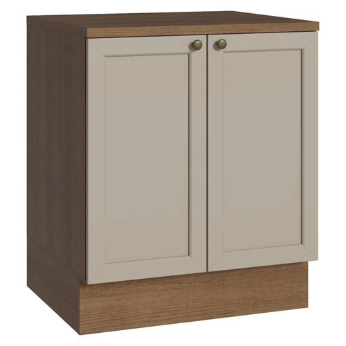 Balcão de Cozinha 70 cm 2 Portas Rustic/Crema Vik Madesa